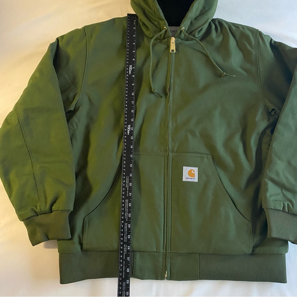 Carhartt WIP Active Jacket Men XL Tarragon/Black (Rigid) Fleece Quilt Lined - Picture 14 of 16